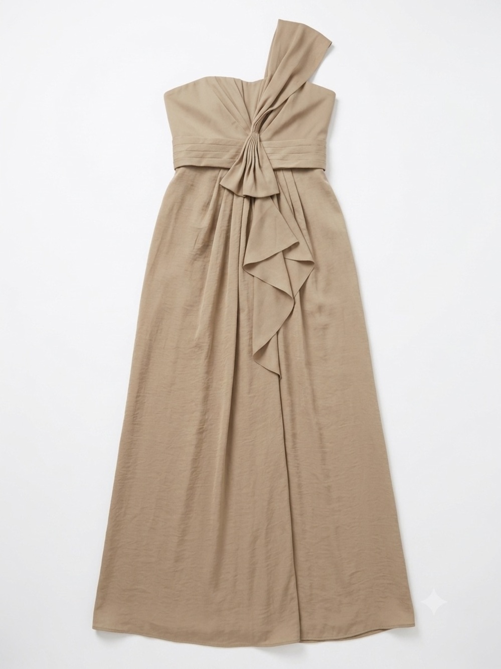 BCBGMAXAZRIA "Barbara" One-Shoulder Gown - Colour: Pumice - Size: 8 Petite